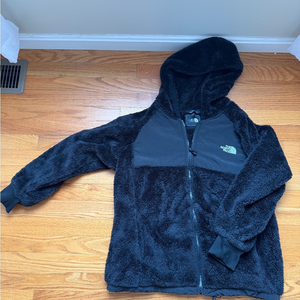 The North Face Kids Black Hooded Fleece Jacket